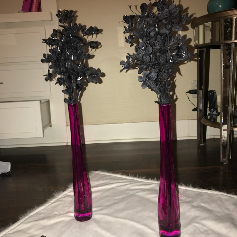 Z gallerie pink vases with black flowers michaels